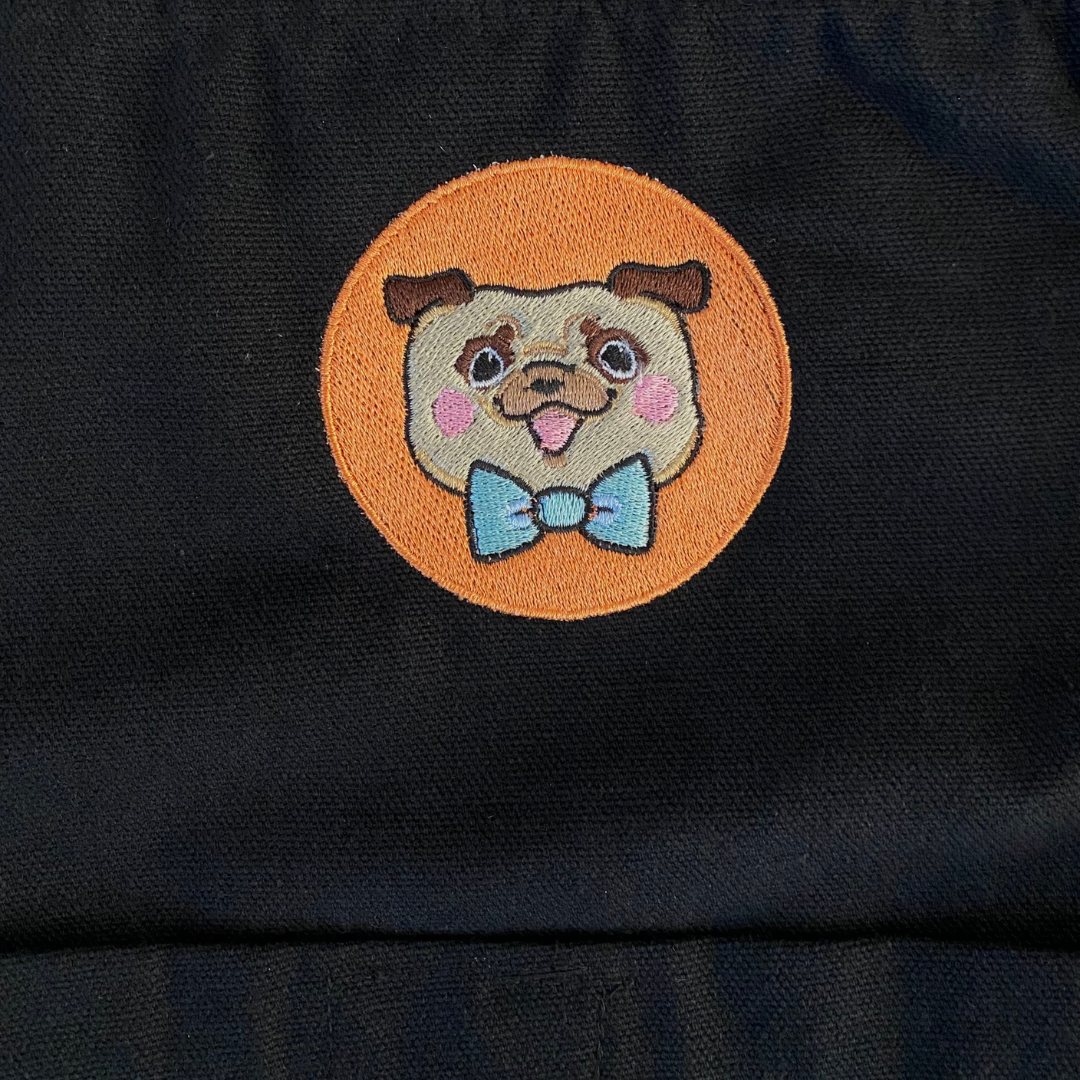 TOTE BAG PIXEL PUG CIRCLE